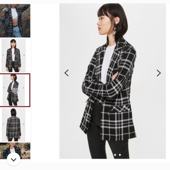 Topshop double breasted plaid blazer - Picture 3 of 5